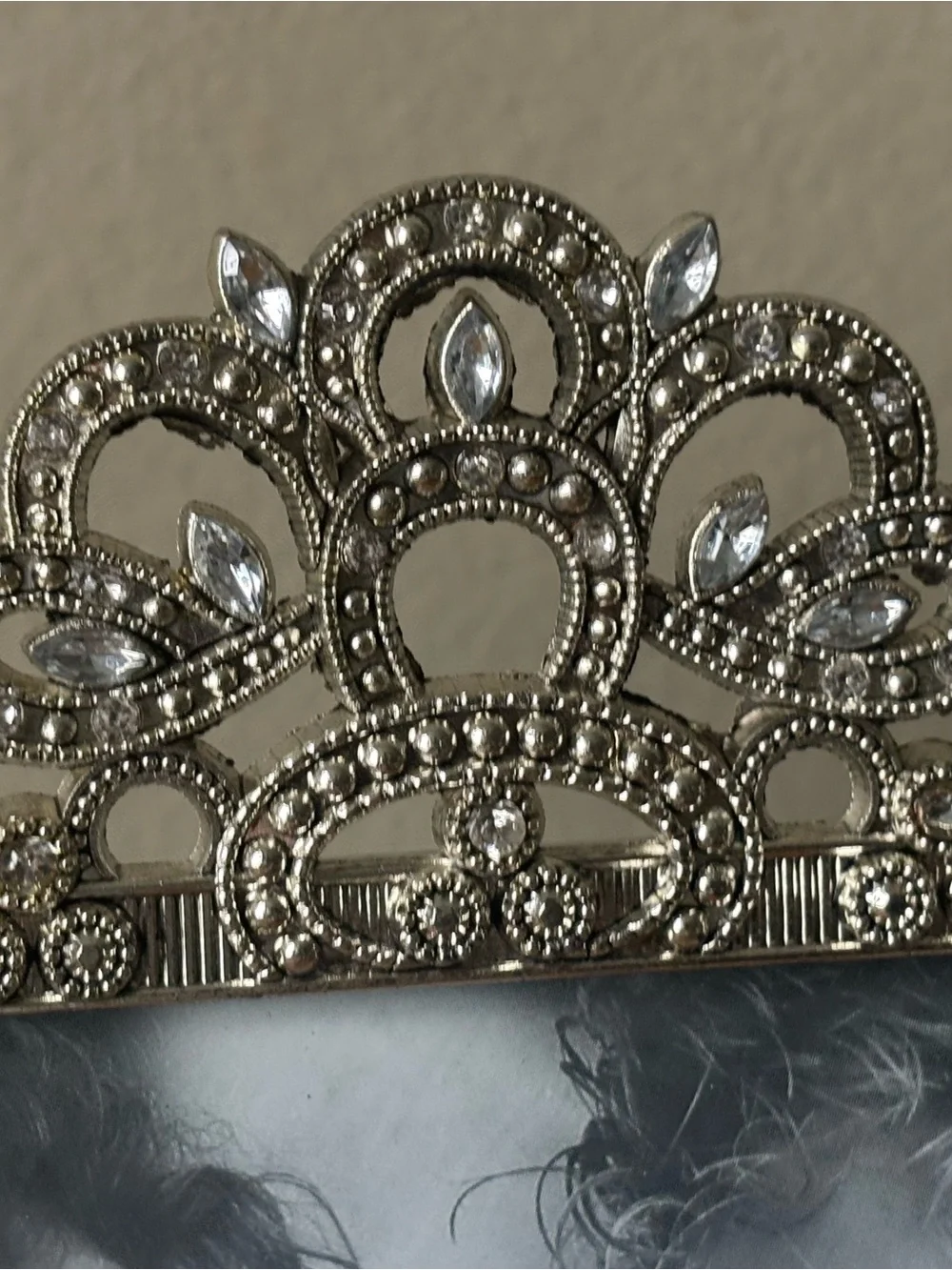 NOS 5”x7” Picture Frame Rhinestone Crystal Ornate Photo Frame Tabletop